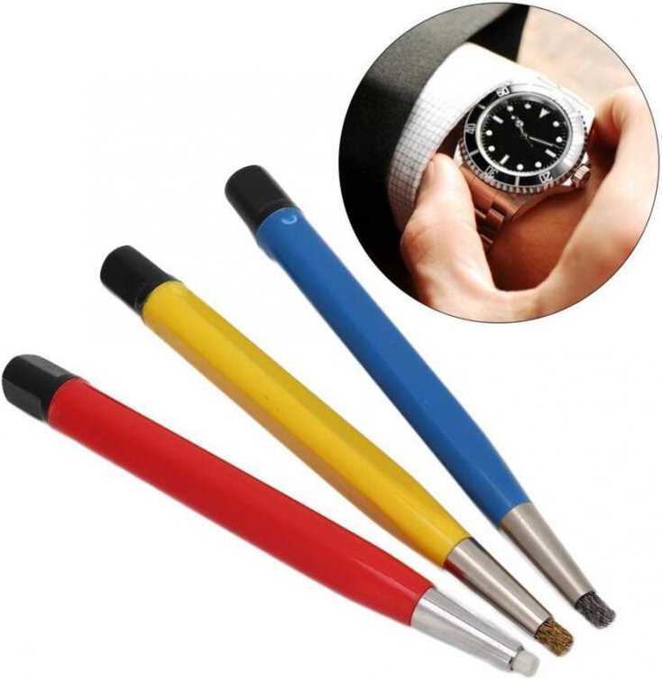 Ahlsen Stück/Set Uhrenreinigungswerkzeug zum Entfernen von Glasfaser/Stahl