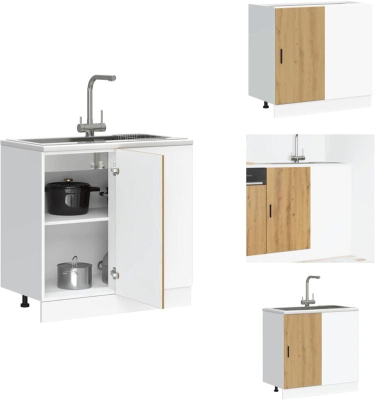 Spülenunterschrank Artisan-Eiche Holzwerkstoff - Spülenunterschrank - Spülenunterschränke - Küchenunterschrank - Untersc...