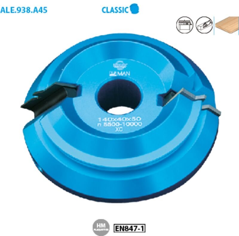 Werkzeughalter für 45° Eckverbindung mit Classic ø 140, Bohrung 30, Höhe 13-28 mm