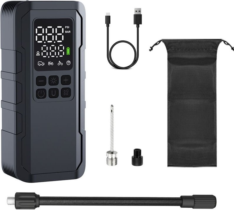 Tragbare Mini-Luftpumpe fürs Auto, kabellose Hand-Ladeluftpumpe, Reifenpumpe, geeignet für Fahrräder, Autos, Elektroauto...