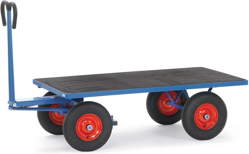 Fetra Handpritschenwagen mit Plattform, Zugöse an der Deichsel mit Vollgummi-Bereifung 1600x900 mm