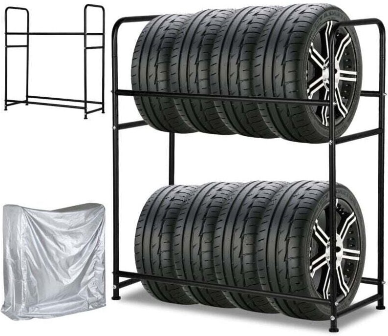 ALOVZE Reifenregal aus Eisen, Reifenhalter, solider Reifenständer – langlebiges und stabiles Lagerregal für 8 Reifen, 10...