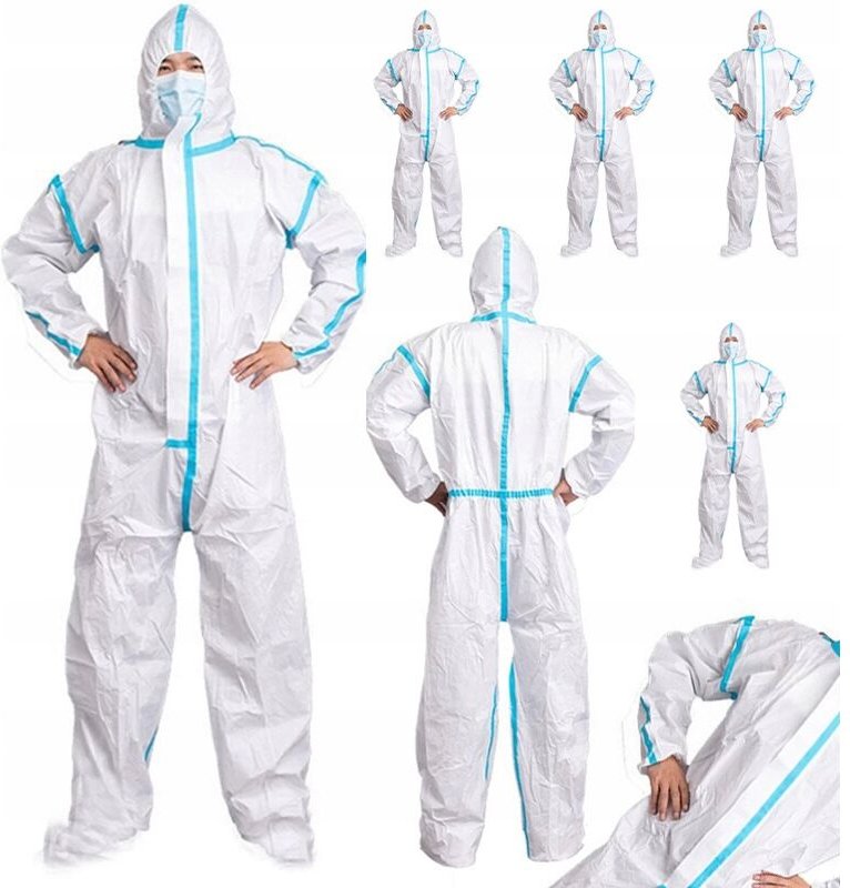 5x Einweg-Schutzanzug 185cm Mikroporöse Membran