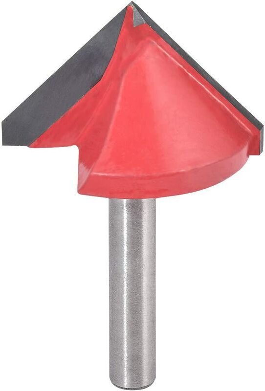 Crediri V-Nut-Fräser, CNC-Gravurfräser aus Wolframkarbid, Holzbearbeitungswerkzeug mit 6-mm-Schaft (6-mm-Schaft, 32 mm B...