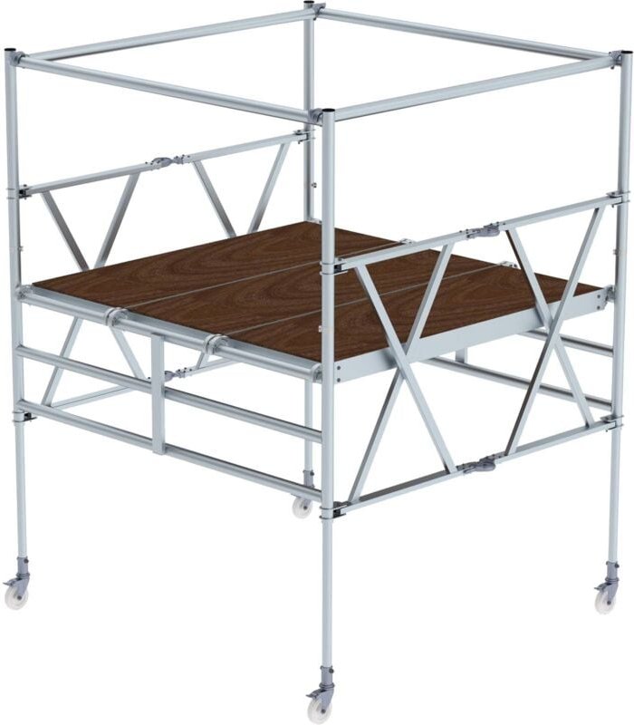 Klappgerüst mit Dreifach-Plattform teleskopierbar Arbeitshöhe 3,6 m - 115800 - Günzburger Steigtechnik