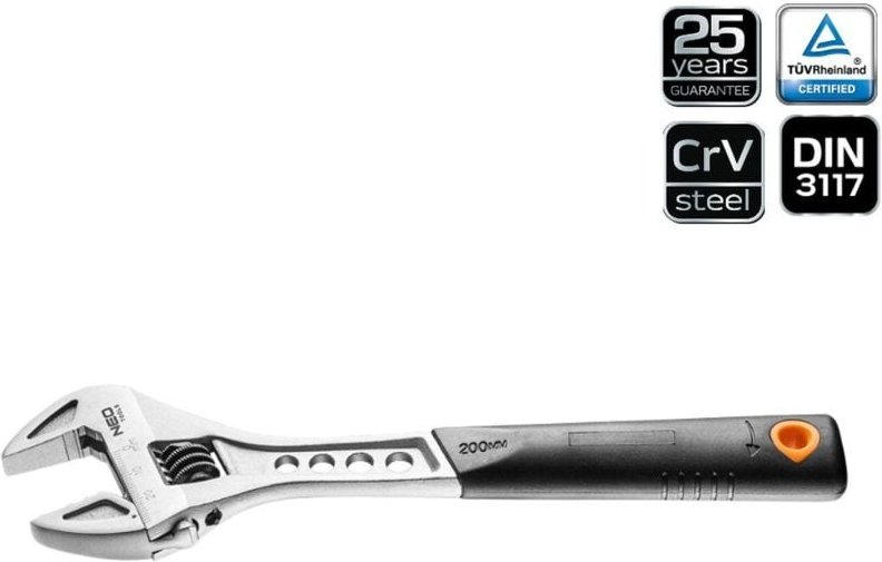 Profi Rollgabelschlüssel Engländer 25 Jahre Garantie 200 mm