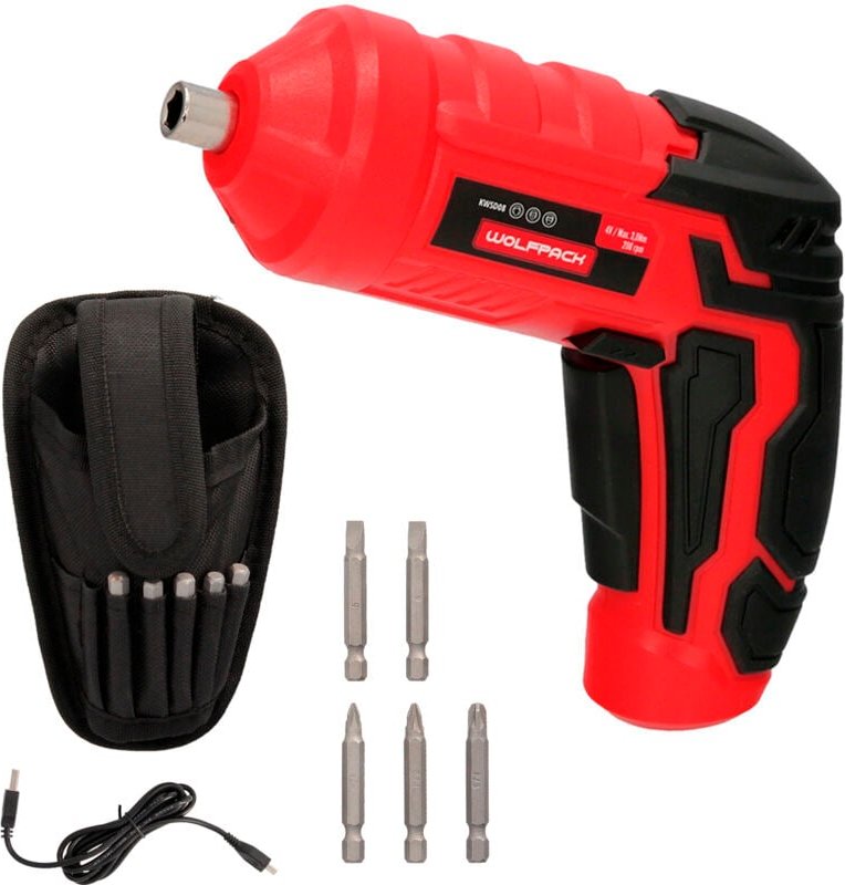 4-V-Schraubendreher. Mit led, Koffer und 5 Schraubendrehern, USB-Akku