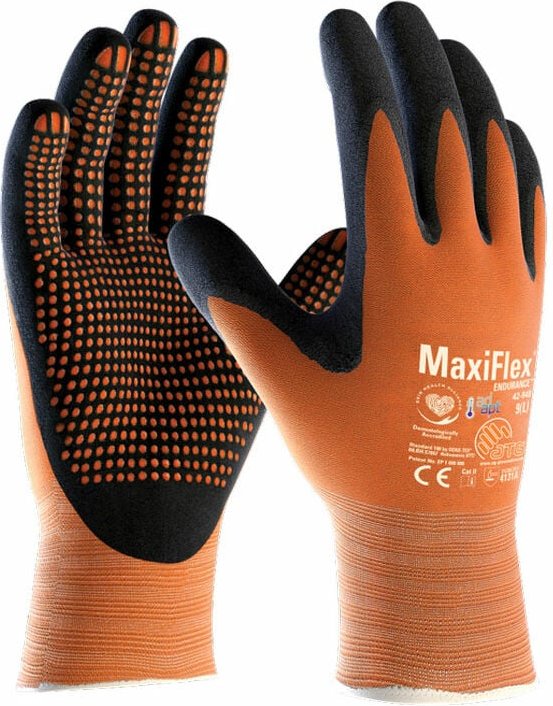 Thumbnail - ATG - MaxiFlex 42-848 Arbeitshandschuhe - 10 (xl) - Anthrazit/Orange - Anthrazit/Orange