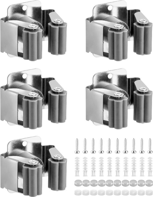 Stück Wandbesenhalter, Wandwerkzeughalter, Mopphalter, für Badezimmer, Küche, Büro, Schrank, Garten, Garage