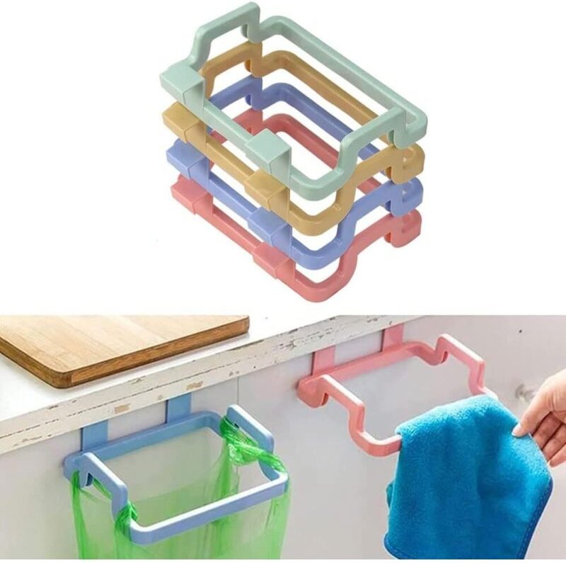 4-teiliger Müllsackhalter für Schranktüren, hängender Küchen-Müllständer, Müllsackhalter, Lagerregal, Müllsackhalter, zu...