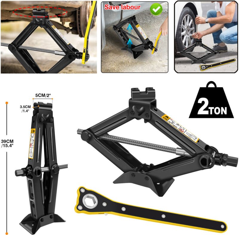 Dayplus - Auto Wagenheber Scherenwagenheber Für pkw/suv/mpv max 2T mit Ratschenschlüssel