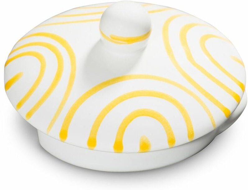 Gmundner Keramik Gelbgeflammt, Oberteil Zuckerdose Gourmet