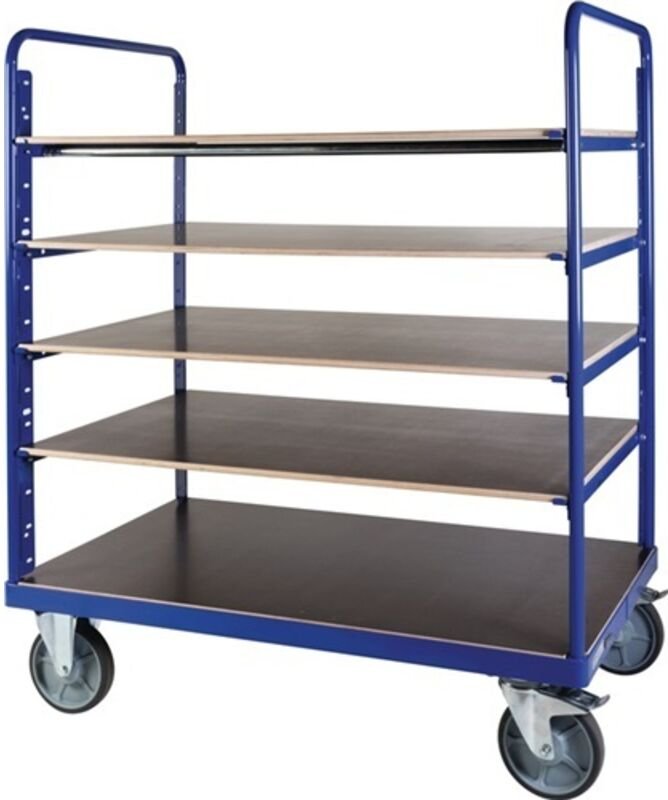 Protaurus Etagenwagen F600 mit 5 Ladeflächen 600kg Tragkraft 1800mm hoch 1200x800mm