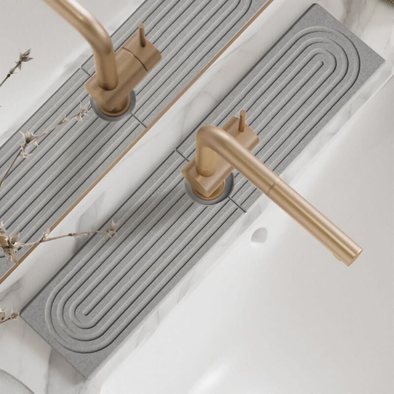 Saugfähige Küchenarmaturmatte, Kieselgur-Spritzschutz für Spülbeckenarmatur, stilvolle saugfähige Steinschale für modern...