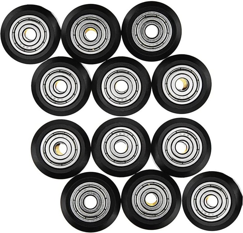 12 Stück 3D-Drucker-Modelle, V-Nut-Riemenscheibe, POM-Kunststoff-Riemenscheiben-Modelle, Kugellager, V-Lager, passive Ri...