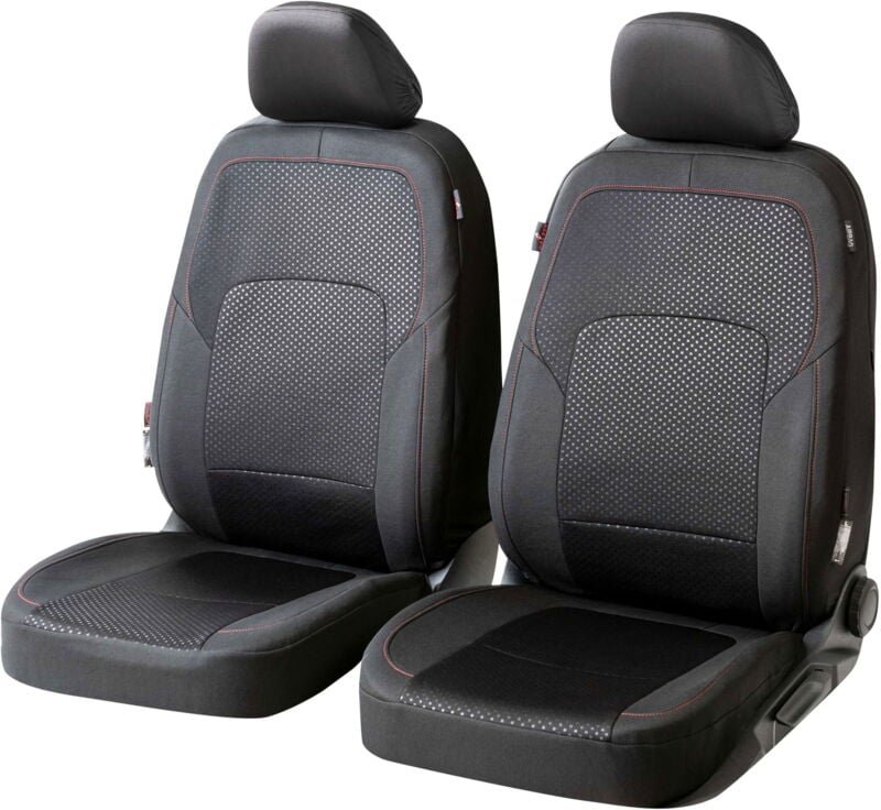 Walser - Autositzbezug Dacia Logan Vordersitze Collection Premium schwarz-rot Sitzbezug