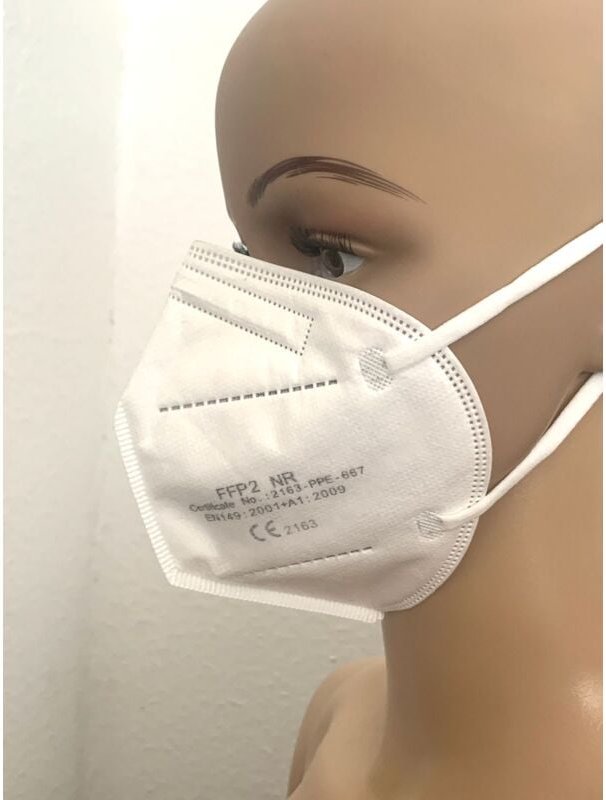 1x FFP2 nr Mundschutz weiß Feinstaubmaske CE2163