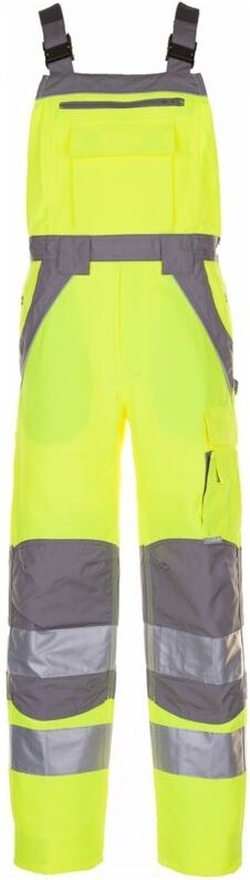 Plaline Warnschutz Latzhose gelb/zink, Gr. 54 - Planam