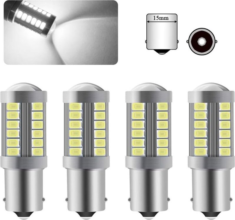 Beijiyi - 1156BA15S P21W LED-Leuchtmittel, superhell, weiß, 6000 k, 5630, 33 smd, Rückfahrlicht, Parken, hintere Positio...