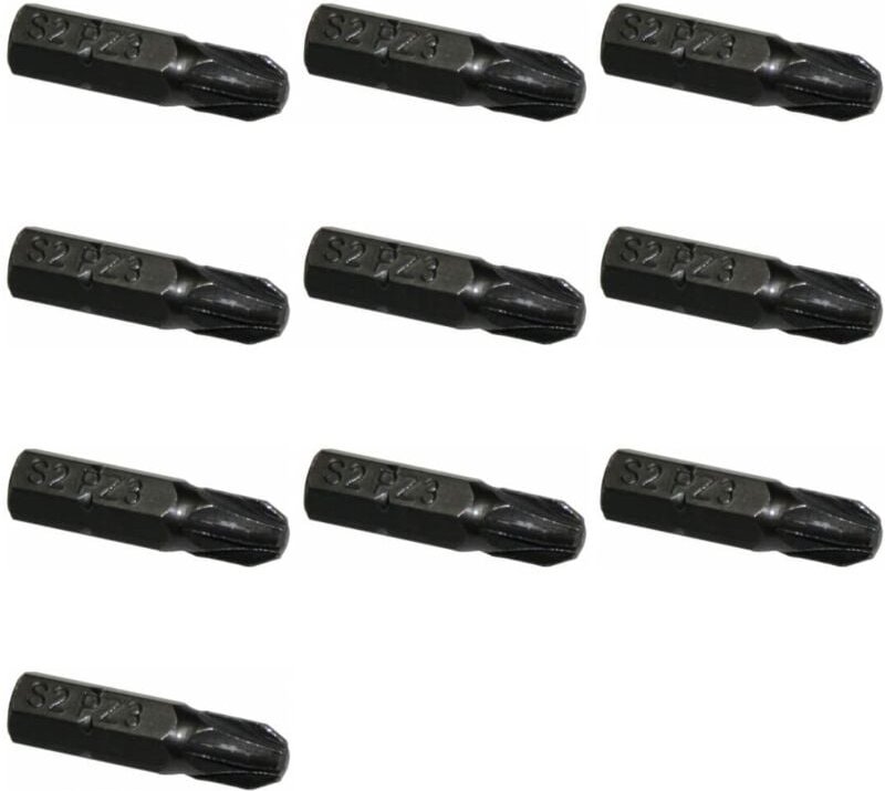 SBS - 10 Stück PZ3 Kreuz Bit 25mm Kreutz Bits aus S2 Stahl 10er Pack