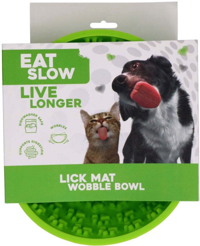 Eat slow live longer lick mat wackelschale grun