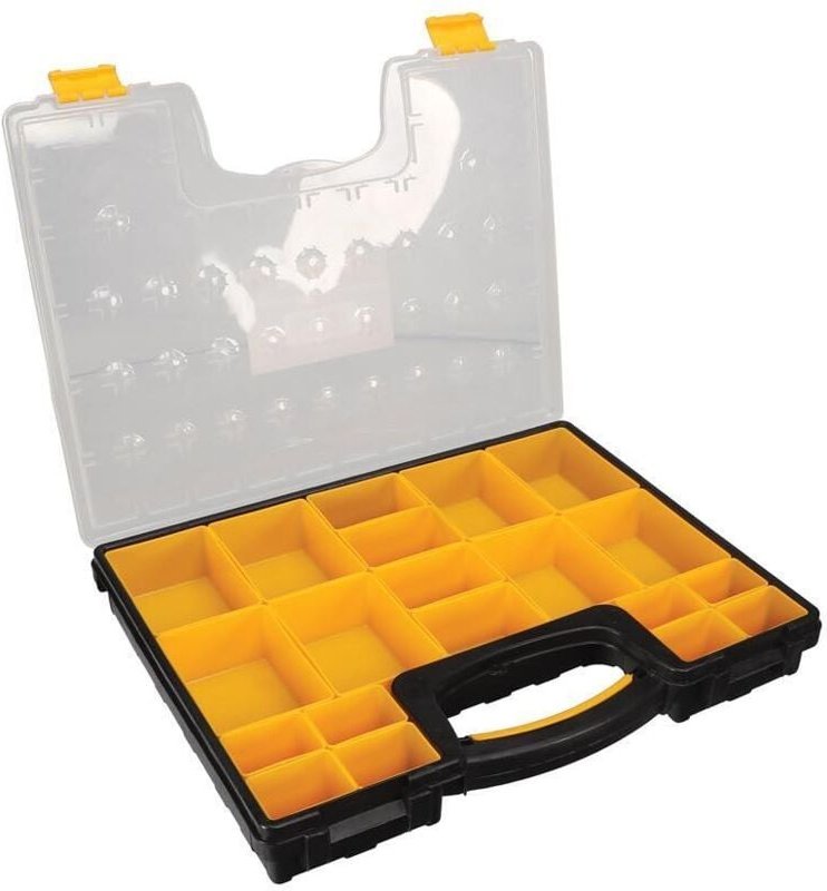 Kunststoff-Aufbewahrungsbox mit herausnehmbaren Behältern - 420x335x65 mm - 9,1 l