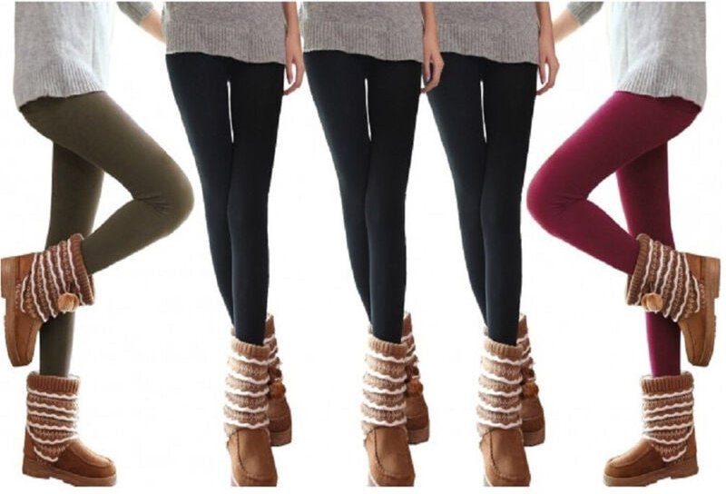 Trade Shop Traesio - Trade Shop - pack 5 leggings donna effetto termico interno felpato elasticizzaa ass. markt - s-m