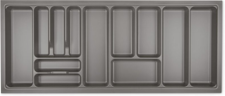 Orga-Box VIII Besteckeinsatz Besteckkasten 1111 x 480 mm Champagner mit Perlstruktur für 120er Schränke in Häcker Küchen