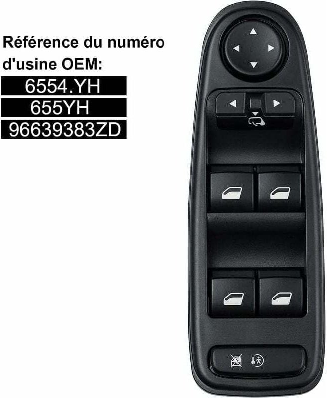Thumbnail - Odipie - Auto Fensterheber Schalter, Auto Fensterheber Hauptschalter Fensterheberschalter 96639383ZD Ersatz für citroen ...