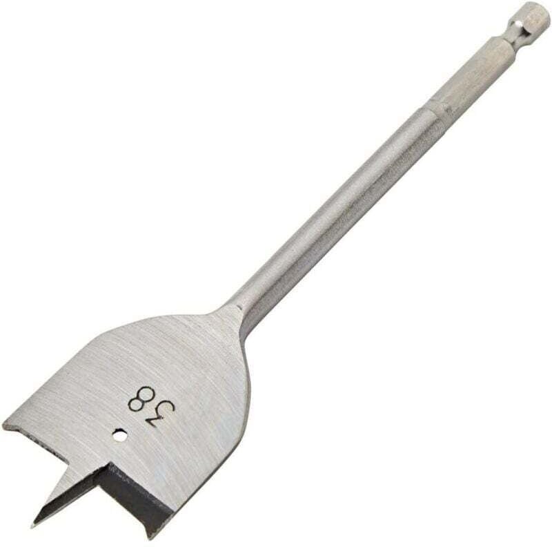 UlisemSet Flachbohrer, Dreispitzbohrer, 38 mm Lochsäge, Holzbohrplatte