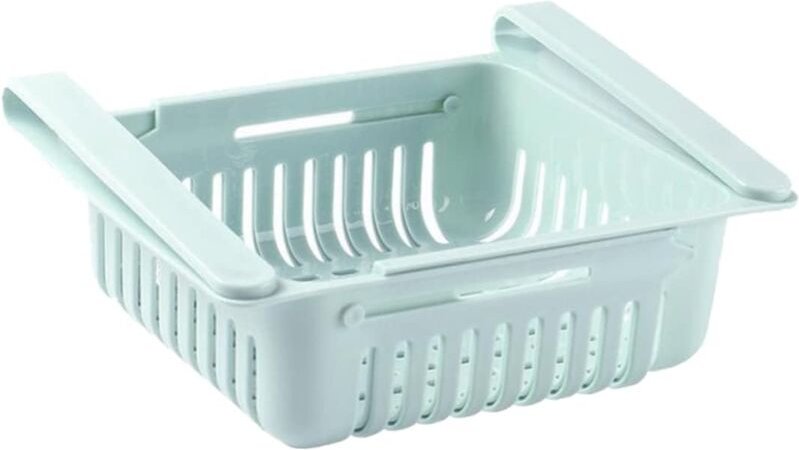 Cyslmuk - Kühlschrank-Aufbewahrungsset (4 erweiterbare Aufbewahrungsfächer für Küche und Kühlschrank), blau