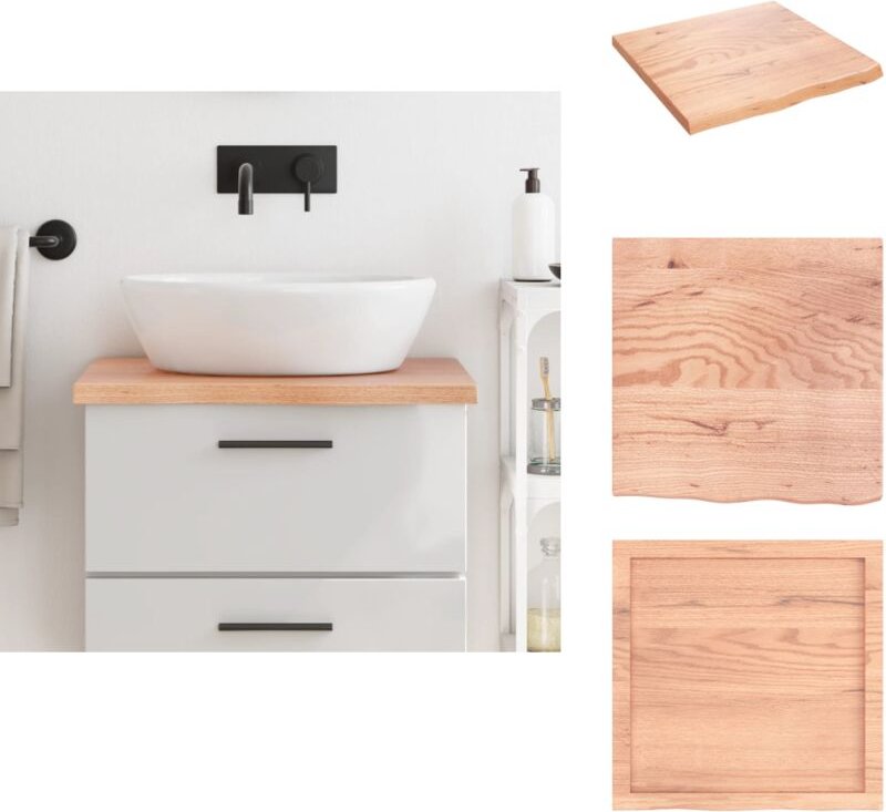 Waschtischplatte Hellbraun 60x60x(2-4) cm Massivholz Behandelt - Eichenholz Platte - Waschtischplatte - Badrenovierung -...