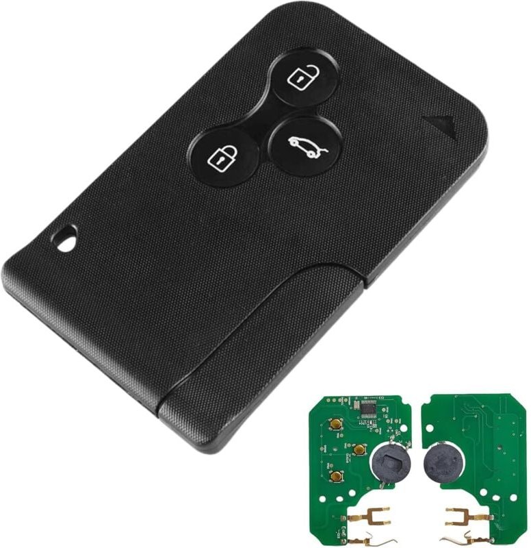 Ersatz-Fernschlüsselanhänger für Megane 2, Scenic 2, Clio 3, 3-Tasten-Fernschlüsselkartengehäuse mit 433 MHz PCF7947-Chi...