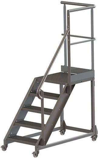 Stahlplattform mit 5 Stufen - max. Arbeitshöhe 3,00 m - PL600INOX300-GCDR