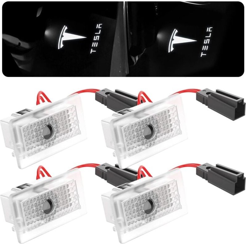 4 stücke LED Auto Tür Licht Projektor Lampe Für Tesla Modell 3 Modell Y Modell S Modell X Tesla Logo Zubehör