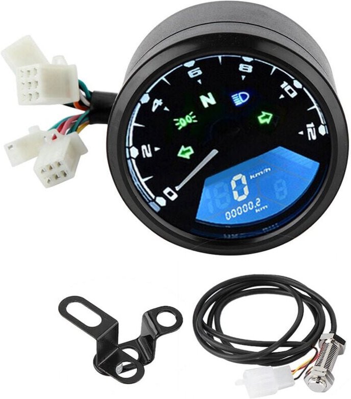 12V lcd Digital Display Universal Motorrad Tachometer Kraftstoff Meter Kraftstoff Manometer Gauge