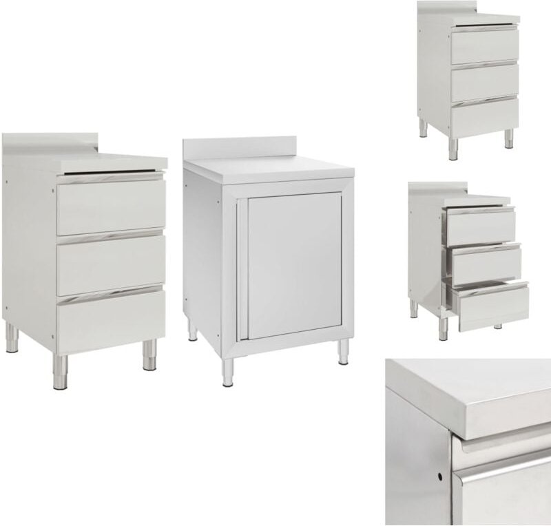 Gastronomie - Living Gastro-Küchenschränke 2 Stk. Edelstahl