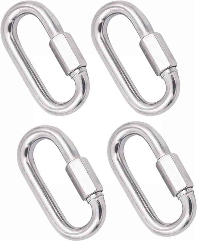 Thumbnail - Stück Hochleistungs-Karabiner aus Edelstahl, M8 304 Schnellverschlussschraube, Quick Link-Schlüsselanhängerschnalle für ...