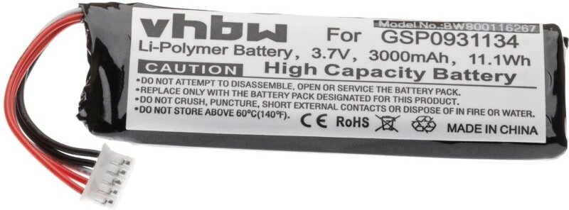 Vhbw - Akku Ersatz für jbl GSP872693 02 für Lautsprecher Boxen Speaker (3000mAh, 3,7V, Li-Polymer)