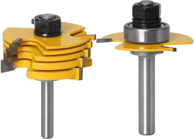 8 mm verstellbarer 3-Flügel-Fräsersatz, Schlitzfräser, Fräser für die Holzbearbeitung, T-förmige Fräser mit 5 Schneidkli...