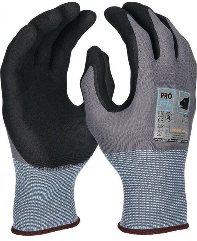Pro fit 393-8 Handschuhe extra Größe 8 grau / schwarz en 388, en 407 PSA-Kategor