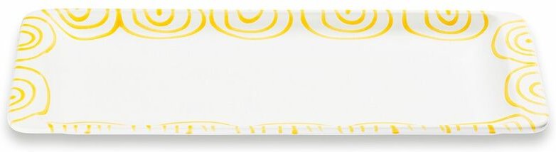 Gmundner Keramik - Gelbgeflammt, Stollenplatte 42 x 16 cm