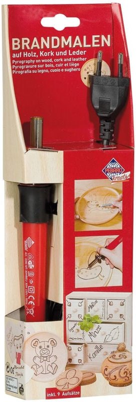 PETER BAUSCH Brandmalkolben-Set mit 9 Aufsätzen Pebaro