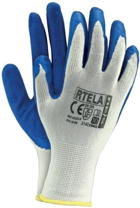 Arbeitshandschuhe mit Latexbeschichtung, blau/weiß 11