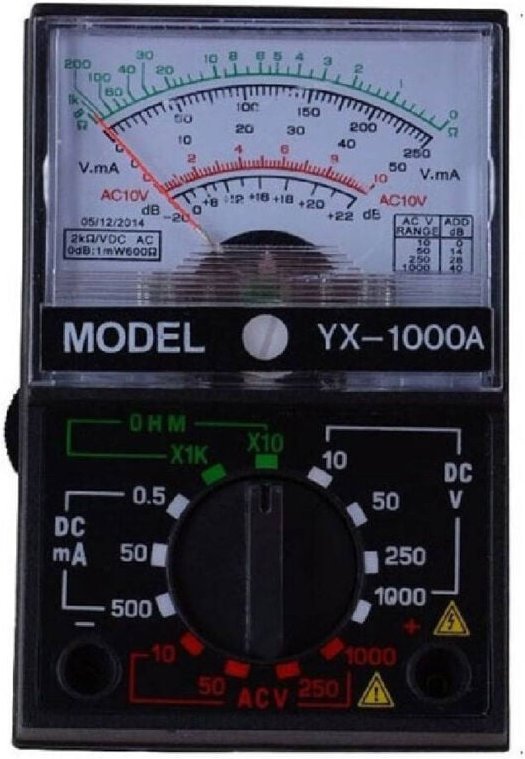 Trade Shop Traesio - Trade Shop - mini tester analogische multimetro portatile mit puntali misurator tension -