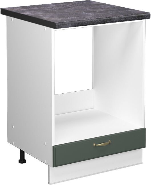 Vicco - Herdumbauschrank Fame-Line, Grün-Gold Landhaus, 60 cm , ap Anthrazit