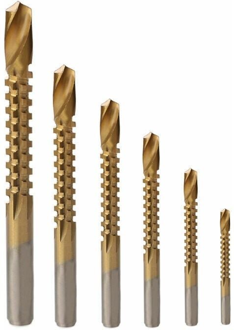 Kombi-Bohrer- und Gewindebohrersatz - Sechskant metrisch, 6-teilig