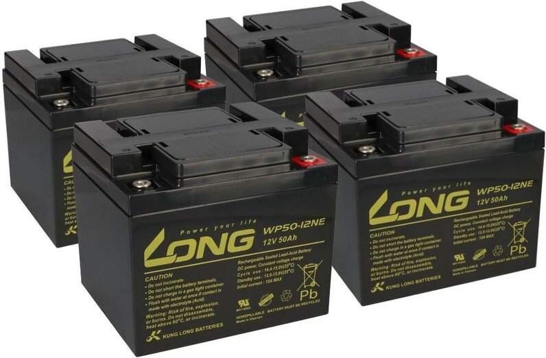 Akku Batterie Roller Elektromobil E-Scooter Geco 2 4x 12V 50Ah 48V agm Blei Bleigel