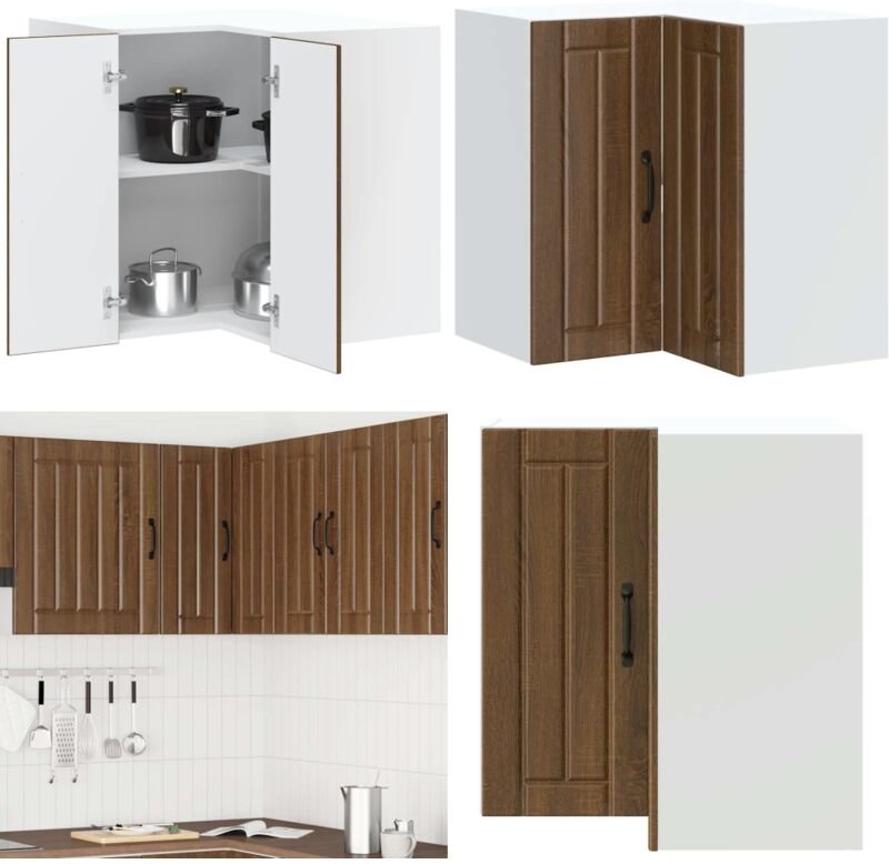 Küchen-Eckhängeschrank Lucca Braun Eichen-Optik Holzwerkstoff - Vidaxl