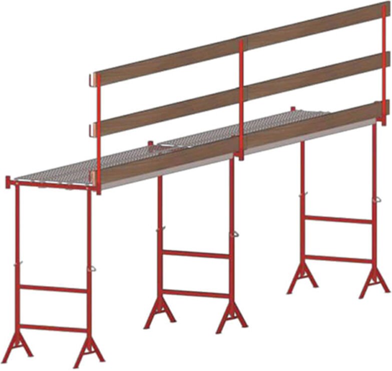 Teleskop-Maurergerüst 1.20 bis 2.20m - Länge 6.00m - Geländer - KITTR12/21EPX6M/GC